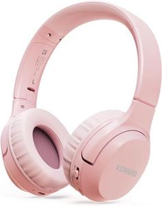 KONNAO Kids Headphones Wireless 60H, Foldable On Ear Headset with MIC, Volume Limiter 85dB/94dB Wireless Headphones, Over-Ear Headphones for Kids Adults School Online Classes Travel, Pink