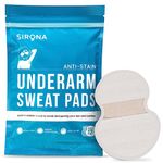 Sirona Disposable Underarm Sweat Pads - 12 Pads, Antiperspirant Absorbent Odour Blocker Pads Armpit Dress Shields, Fights Hyperhidrosis