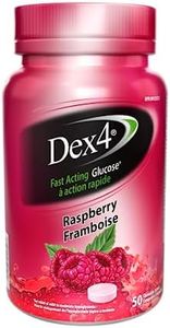 Dex4 Glucose Tablets, Fast Acting Low Blood Sugar Support, Carbohydrate Supplement, Raspberry, 50 Count Bottle