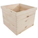 Extra Large Square Wooden Flower Pot | 32 x 32 x 25 cm | Unpainted & Untreated Decorative Pine | Plant Box For Painting Craft Decoupage Decorate | Kitchen Windowsill Herb Planter Trough