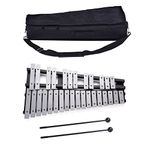 Taruor Glockenspiel,Foldable 30 Note Glockenspiel Xylophone Wooden Frame Aluminum Bars Educational Percussion Musical Instrument Gift with Carrying Bag