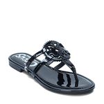 Circus NY by Sam Edelman Women's Canyon Flat Sandal, Black Patent, 10