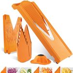 Börner Mandoline Slicer V3 (Starter Set) • V-Slicer for 5 Cutting Styles with Fruit Holder • Adjustable Vegetable Slicer for Vegetables & Fruits • Stainless Steel V-Blade • Color: Orange