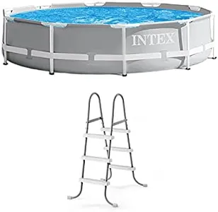 INTEX 26701EH Prism Frame Above Ground Swimming Pool Set: 10ft x 30in – Includes 330 GPH Filter Pump – Removable Pool Ladder