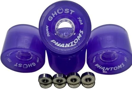GHOST BOARDS Jelly Phantoms 70mm 78A Long Board Wheels with ABEC-7 Bearings for Smooth Cruising - Skateboard Wheels Provide Grip & Speed - Ghost Wheels Built for Tricks & Control (Purple)