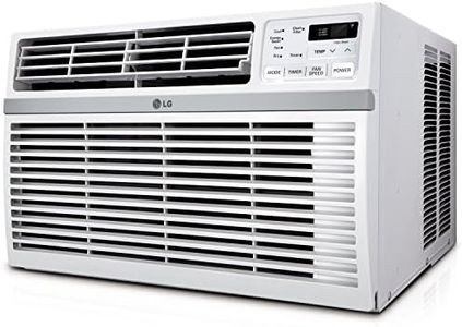 LG 8,000 BTU Window Air Conditioner, 115V, Cools 340 Sq.Ft. for Bedroom, Living Room, Apartment, Quiet Operation, Electronic Control with Remote, 3 Cooling & Fan Speeds, Auto Restart, White