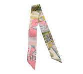 JERLA 100% Mulberry silk Scarf Head Hair Ribbon Handbag Handle wrap Tie Bundle Scarf Neckerchief Scarf for women, Cheetah Pink, 33.5"×1.97"