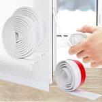 SUNMON Weather Stripping Door Draft Stopper Set, 39ft D-Type Door Seal Strip, 3.3ft Door Bottom Seal Strip, Self Adhesive Door Soundproofing (White)