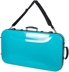 Crossrock Fiberglass Double Case-Fits Two 30'' Baritone Ukuleles, with Accessory Compartment, Backpack Straps, TSA Lock-Mint Blue (CRF2020DBUMB)