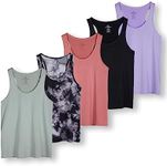 5 Pack: Womens Plus Size Quick Dry Fit Ladies Tops Blouse Tee Athletic Yoga Workout Running Gym Active Tees Exercise Women Racerback Sleeveless Flowy Fitness Loose Fit Tank Top Just My- Set 13, 1X