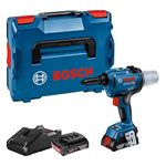 Bosch Professional 18V System GRG 18V-16 C Cordless Rivet Gun (max. tensile Force 16,000 N, Stroke Length 25 mm, 2 x GBA 18V 2.0Ah Batteries, GAL 18V-40 Charger, in L-BOXX 136)