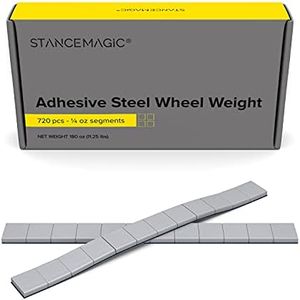 StanceMagic - 0.25oz 1/4oz - Gray Adhesive Stick On Wheel Weights, Easy Peel, Low Profile, Zinc Plated Steel Balancing Weights for Cars Bikes ATV UTV, 11.25 lb box (180oz), Contains 720 Pieces