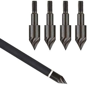 SHARROW 12/ 24pcs Archery Arrow Tips Arrowhead Field Bullet Points 100 Grains Broadheads for Targeting Practice Carbon Arrows (12)