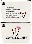 Dental Hygienist Gifts Dental Hygiene School Student Makeup Bag Dentist Gift Dental Assistant Gifts Cosmetic Bag Dental Graduation Gift Birthday Christmas Nurses' Day Gift for Dentist Dental Assistant