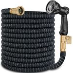75 ft Garden Hose Expandable Hoses - Flexible Water Hose with Spray Nozzle, Car Wash Hose with Extra-Strong Brass Connector，Superior Strength 3750D- 4-Layers Latex - for Watering&Washing