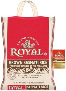 Royal - Authentic Basmati Brown Rice Whole Grain, Naturally Gluten Free and Vegan - 10 Pounds