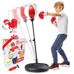 whoobli Punching Bag for Kids Incl Boxing Gloves | 3-8 Years Old Adjustable Kids Punching Bag with Stand | Boxing Bag Set Toy for Boys & Girls