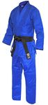 Fuji Judo Uniform - Single Weave Judo Gi with White Belt (Blue, 3)