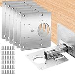 Cabinet Hinge Repair Plate Cabinet Brackets Stainless Steel Flat Fixing Brace Brackets Concealed Hinge Repair Plates Kit Suitable for Kitchen Cupboard Furniture Window Door, 6PCS with 36 Screws