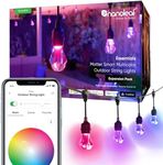 Nanoleaf Essentials Matter Smart Multicolor Outdoor String Lights Smarter Kit with Addressable RGBICW LED Bulbs, White and Color-Changing, Wi-Fi + Bluetooth, IP 65 Water Resistant (49ft Expansion)