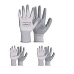 Karam HS31 Safety Gloves for Mechanical Risk | Safety Work Gloves with White Liner & Grey Nitrile Coating | Industrial Use | Cut Resistant | Abrasion, Tear & Puncture Resistant | Size-L | PACK OF 3
