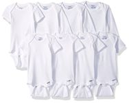 Gerber Baby 8 Pack Onesies, White, 0-3 Months