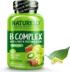 NATURELO B Complex (One Daily) - Food-Based Blend - All B-Vitamins - Vitamin B6, Folate, B12, Biotin, Niacin, CoQ10 - Best Natural Supplement for Energy - 120 Vegan Capsules | 4 Month Supply