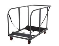 ZOWN Commercial Heavy Duty Round Folding Table Trolley Cart, Gray