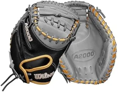 Wilson Spring 2025 A2000® FPCM23SS Fastpitch Softball Catcher’s Mitt - Right Hand Throw, Black/Grey/Metallic Gold