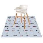 Baby Splat Floor Mat for Under High Chair/Arts/Crafts, 51" Waterproof Anti-Slip Food Splash Spill Mess Mat, Washable Floor Protector Mat and Table Cloth