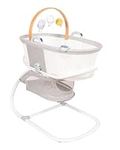 PurFlo PurAir Crib | Breathable Moses Basket with Stand Includes Wooden Toy Bar & Baby Sleep Aid with Night light, Vibrations, Lullabies, White Noise | Use As Bedside Crib or Detach & Move Baby Bed