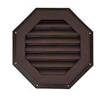 Suntown 22" Octagon Functional Gable Vent with Screen - 2 Piece Construction - Nutmeg Brown