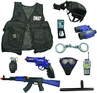 RedCrab Kids Police Officer Pretend Set Uniform Outfit Role-playing Toys - chirldren costumes boys and girls - SWAT Police Gear for Kids Dress Up