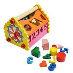 shumee 6 in 1 Wooden Shape Sorter Activity Toy (1+ Years) | Multicolor | Learning Toy for Alphabets, Numbers, Time & Shape | Educational Toddler Toy | Play Based Learning | Made in India