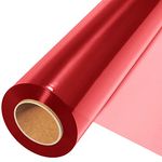 Red Cellophane Wrap Roll (200’ Ft. Long X 17.5” in. Wide) - 2.5 Mil Thick Transparent Red Cellophane Wrapping Paper, Colored Cellophane Wrap for Gift Flower Basket Decoration