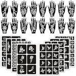 Aresvns Fake Tattoo Stencils 24 Sheets for Women,Reusable Temporary Tattoo Templates for Girls,Body Art Temporary Tattoo Stencils