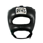 CLETO REYES Boxing Traditional Headgear for Men and Women, Protective Head Guard Face Saver, Sparring Fighting Sports, Kickboxing, MMA, Muay Thai, Black