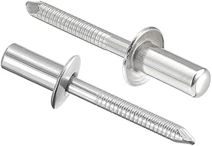 uxcell Blind Rivets, 304 Stainless Steel Pull Rivets Core Decoration Rivets 6.4mm Diameter 14mm Grip Length Close End Silver Tone, 25pcs