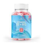 BeLive Vitamin D3 Gummies with B12 Vitamins - 60 Ct I Vegan Immune Support Gummies with Vitamin B12 & D3, Provides Enhanced Bone & Muscle Strength, Hearth Health and Energy - Strawberry Flavour