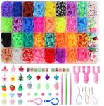 VIPITH Loom Band Kit,2800+ Loom Rubber Bands in 32 Colors for DIY Friendship Bracelet Making Kits,Loom Bands Starter Set with Bead/Crochet Accessories and Durable Storage Box,Kids Birthday Gifts