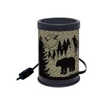 Rivers Edge Products Rustic Electric Candle Warmer Lamp and Wax Warmer for Scented Wax, Night Light, Home Decor, Gift for Home or Office, Black with Backlight Illustration, Bear