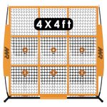 MR 9 Hole Pitching Net 4x4ft, Portable Pitching Target w/ 9 Pocket Strike Zone, Softball Baseball Practice Net Training Equipment or Hitting, Pitching w/Carry Bag, Great for All Skill Levels