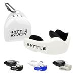 Battle Ready Mouthguard with Case, Adult and Kids, Gum Shield for Rugby, Hockey, MMA, Boxing, Lacrosse, Martial Arts, Football, White, Junior Mouth Guard