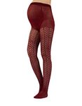 CALZITALY Maternity tights, Pregnancy Pantyhose, Knitted Cotton Tights, S, M, L, XL, 300 DEN | MADE IN ITALY | (XL, Bordeaux)