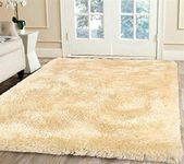 NN RUGS Soft Modern Shag Area Rugs Fluffy Living Room Carpet Comfy Bedroom Home Decorate Floor Kids Playing Mat 3 x 5 Feet, Cream