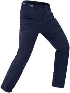 Rapoo Golf Pants Men Clasic Casual Work Stretch Elastic Waist Relaxed Slim Fit Mens Dress Pants 34" Quick Dry Lightweight Waterproof Slacks Business Trousers Navy,30Wx34L