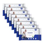 Amazon Brand - Solimo Adult Bed Bath Wipes 80 Wipes Pack of 8| With Aloe vera & olive extracts | Advanced Germ Protection