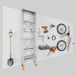 Ginchain 4'H x 8'W Slatwall Panel Garage Wall Organizer, Heavy Duty Slat Wall Paneling Sheets, Interlocking PVC Panels, Garage Slatwall for Tool Organization Mounted Storage Systems