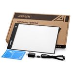 Fixm A4 Light Box, LED Artcraft Tracing Light Pad Ultra-Thin USB Power Cable Dimmable Brightness Tatoo Pad Animation, Sketching, Designing, Stencilling X-ray Viewing W/USB Adapter