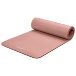 Retrospec Solana Yoga Mat 1/2 inches Thick w/Nylon Strap for Men & Women - Non Slip Excercise Mat for Yoga, Pilates, Stretching, Floor & Fitness Workouts, Rose